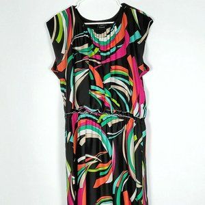 Women Sz 2X Maxi Dress Women Colorful Cinched